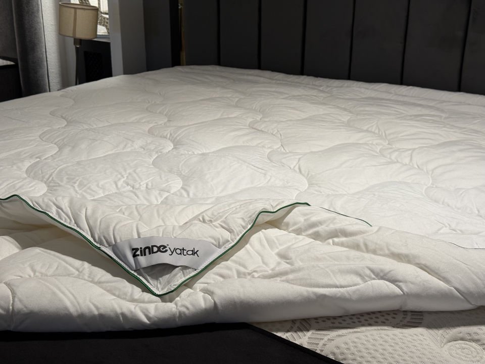 Zinde Bambu Yorgan 195*215 Saten Tek Biye Çift Kişilik