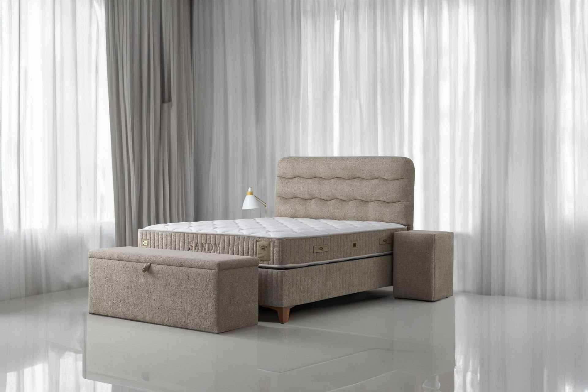 Zinde Sandy Yatak Baza Başlık Seti